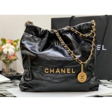 Chanel Calfskin CHANEL 22 Small Handbag AS3260 Black/Gold 2022