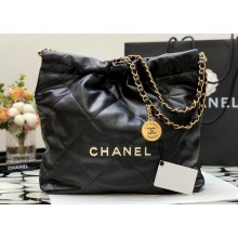 Chanel Calfskin CHANEL 22 Small Handbag AS3260 Black/Lacquered Metal 2022
