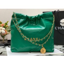 Chanel Calfskin CHANEL 22 Small Handbag AS3260 Green/Gold 2022
