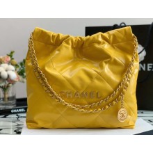 Chanel Calfskin CHANEL 22 Small Handbag AS3260 Yellow/Gold 2022
