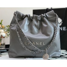 Chanel Calfskin CHANEL 22 Small Handbag AS3260 Gray/Silver 2022