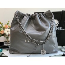 Chanel Calfskin CHANEL 22 Medium Handbag AS3261 Gray/Silver 2022