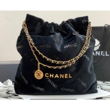 Chanel Velvet Sequins CHANEL 22 Large Handbag AS3262 Black 2022