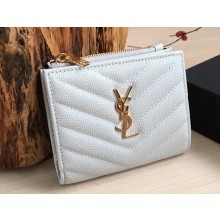 Saint Laurent cassandre bi-fold wallet 575879 White