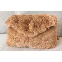 Saint Laurent puffer small chain bag in Wool 577476 Camel