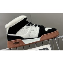 Fendi Match Shearling high-tops Sneakers Suede 01 2022