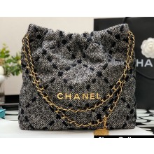 Chanel 22 Small Shopping Bag AS3260 Tweed Black 2022