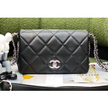 Chanel Lambskin Chain Camera Bag Black 2023