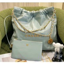 Chanel 22 Medium Shopping Handbag AS3261 Pale Green 2022