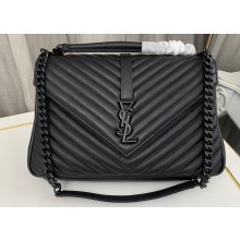 Saint Laurent college large chain bag in quilted leather 600278/487212 So Black