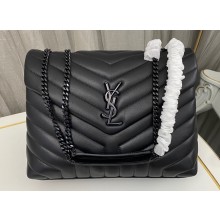 Saint Laurent loulou medium chain bag in quilted "y" leather 459749/574946 So Black