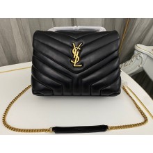 Saint Laurent loulou small chain bag in quilted "y" leather 494699 Black/Gold