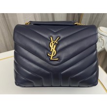 Saint Laurent loulou small chain bag in quilted "y" leather 494699 Blue/Gold