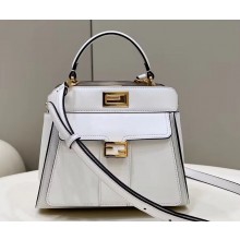 Fendi Peekaboo Iconic Mini Bag with Baguette Pocket White 2023