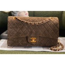 Chanel Classic Flap Handbag A01112 Suede Brown 2023