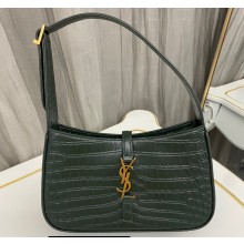 Saint Laurent le 5 à 7 hobo bag in crocodile-embossed leather 657228 Dark Green