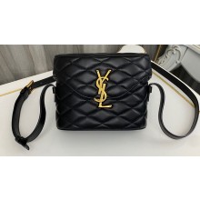 Saint Laurent june box bag in quilted leather 710080 Black