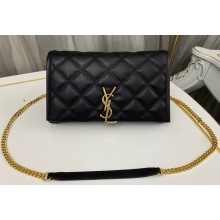 Saint Laurent Becky Chain Wallet bag in quilted leather 585031 Black