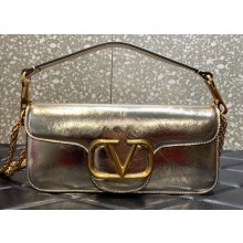 Valentino VLogo Signature Loco Shoulder Bag Metallic platinum