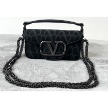 Valentino Toile Iconographe VLogo Signature Loco Small Shoulder Bag Black 2023