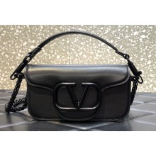 Valentino tone-on-tone finish VLogo Signature Loco Small Shoulder Bag Black