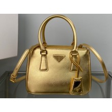 Prada Galleria Saffiano leather Mini bag 1BA906 Gold 2023