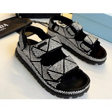 Prada Satin sandals with crystals 1X013N Black/Silver 2023