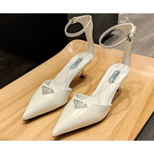 Prada Heel 4.5cm Triangle-logo Pumps White 2023