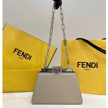 Fendi leather Peekaboo Cut Petite bag Beige 2023