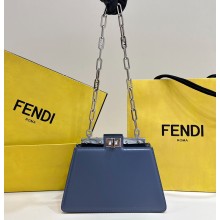 Fendi leather Peekaboo Cut Petite bag Blue 2023
