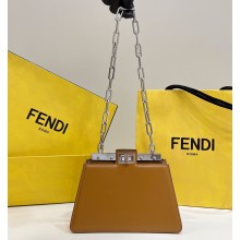 Fendi leather Peekaboo Cut Petite bag Brown 2023