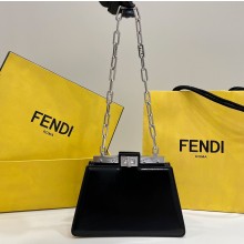 Fendi leather Peekaboo Cut Petite bag Black 2023