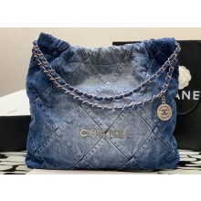 Chanel 22 Bag in Washed Denim AS3261 2023