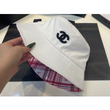 Chanel Cotton & Glass Pearls Bucket Hat AA8956 White 2023