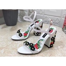 Dolce & Gabbana Heel 10.5cm print Floral sandals White/Black 2023