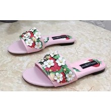 Dolce & Gabbana Heel 10.5cm print Floral slides Pink 2023
