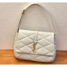 Saint Laurent le 57 hobo bag in quilted lambskin 698567 White