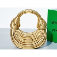 Bottega Veneta Mini Jodie tubular leather top handle Bag Gold