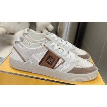 Fendi Step Leather low tops Women/Men Sneakers Beige 2023