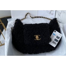 Chanel Shearling Flap Bag AS4468 Black 2024