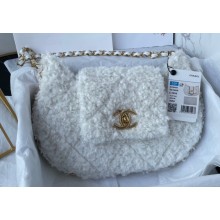 Chanel Shearling Flap Bag AS4468 White 2024