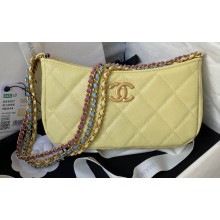 Chanel Grained Calfskin Chain Small Shoulder Bag AS4597 Yellow 2024