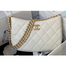 Chanel Grained Calfskin Chain Shoulder Bag AS4612 White 2024