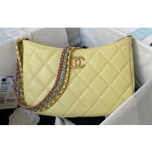 Chanel Grained Calfskin Chain Shoulder Bag AS4612 Yellow 2024
