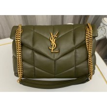 Saint Laurent puffer small Bag in nappa leather 577476 Olive Green/Gold