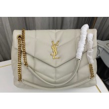 Saint Laurent puffer medium Bag in nappa leather 577475 Vintage White/Gold