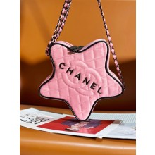 chanel Satin & Black Metal pink & Black AS4579 star handbag 2024