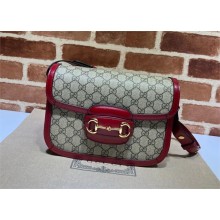 Gucci Horsebit 1955 Small Shoulder Bag IN Beige/ebony GG Supreme canvas 602204 red 2024