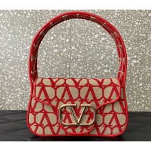 Valentino Toile Iconographe VLogo Signature Small Hobo Bag Red 2024