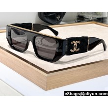Chanel Acetate & Tweed Rectangle Sunglasses A71549 9130 04 2024